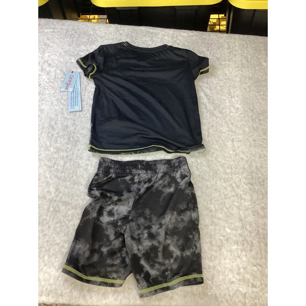 Cat & Jack Boys Skeleton Glow in the Dark Pajama Set Black Tie Dye XS 4/5 P6668E